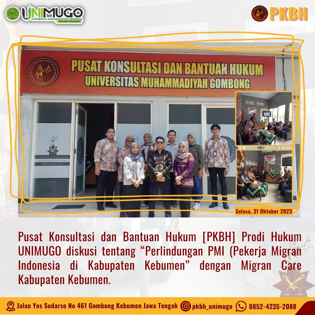 Kunjungan Migran Care Kebumen ke Pusat Konsultasi dan Bantuan Hukum Universitas Muhammadiyah Gombong